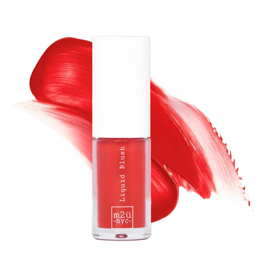 M2U NYC Red Hydrating Liquid Blush - Soft, Dewy Liquid Blush for Cheeks with High Pigment Color & Breathable Feel - Lightweight & Blendable