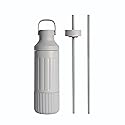 BEAST Health® Stainless Steel Water Bottle, 22 oz, Insulated Stainless Steel, Leak-Proof, Reusable Straw System, Portable Carry Cap, BPA-Free…