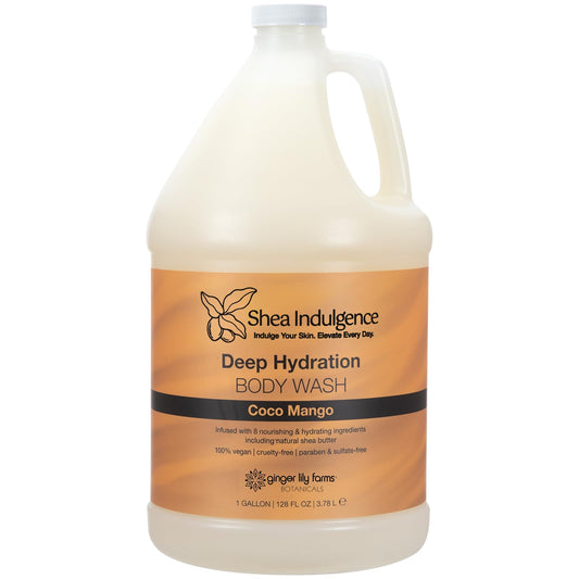 Ginger Lily Farms Botanicals Shea Indulgence Deep Hydration Body Wash, Coco Mango, 100% Vegan & Cruelty-Free, Coconut Mango Scent, 1 Gallon (128 fl Beauty & Personal Care Ginger Lily Farms
