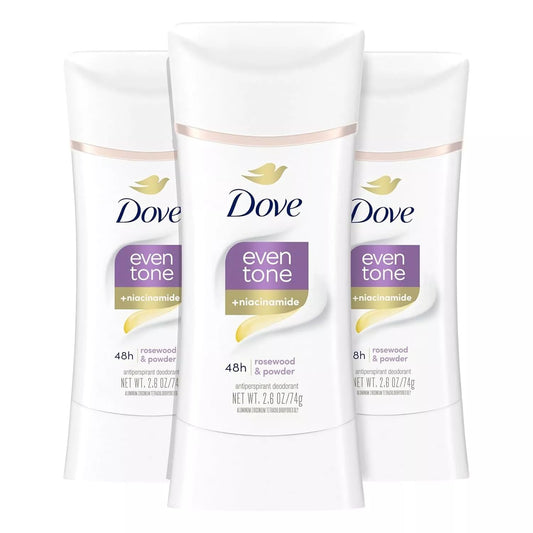 Dove Even Tone Antiperspirant Deodorant for Uneven Skin Tone Restoring Powder Sweat Block for All-Day Fresh Feeling 2.6 oz 3 Count Beauty and Personal Care Dove
