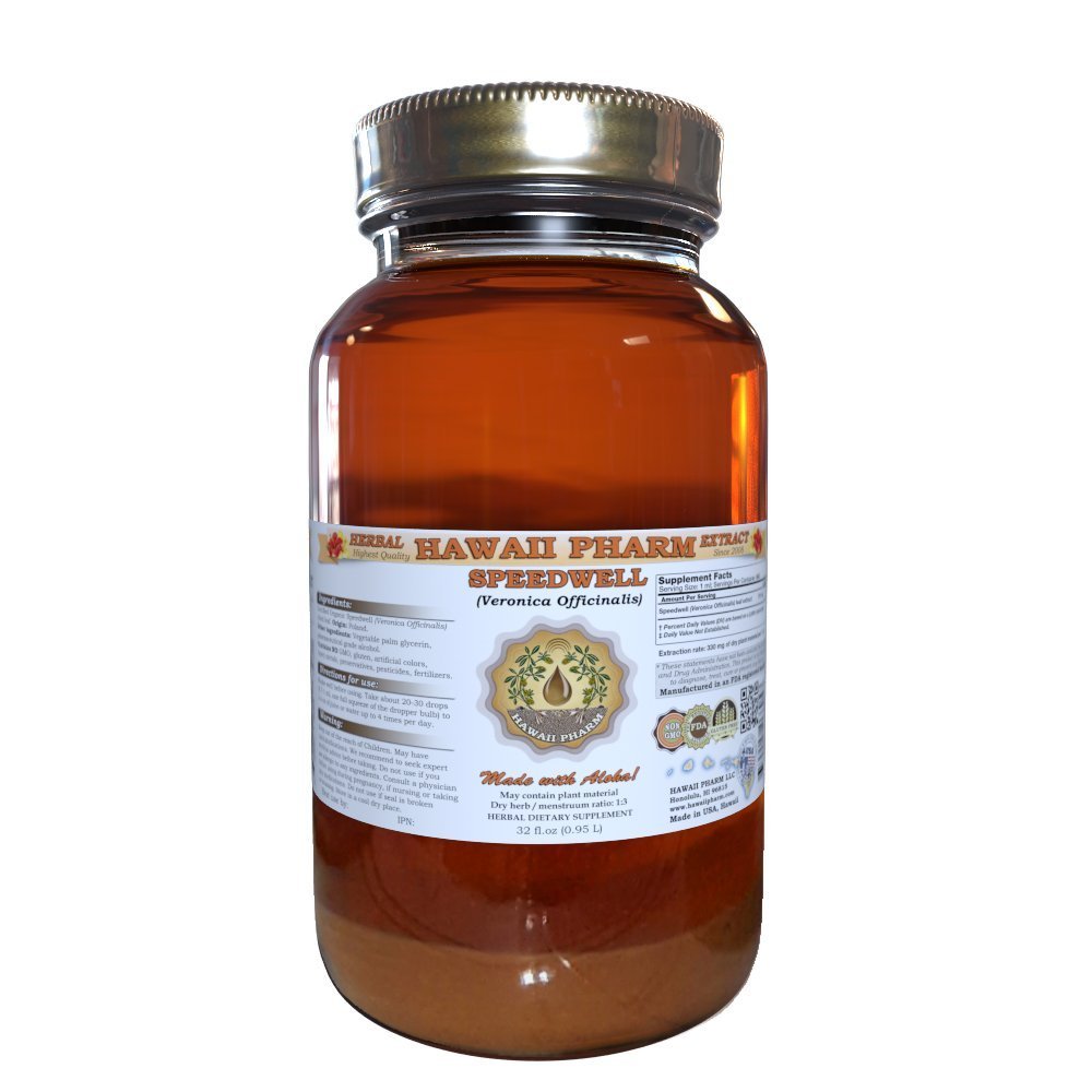 Hawaii Pharm Speedwell Liquid Extract, Speedwell (Veronica Officinalis) Tincture, Herbal Supplement, Made in USA, 32 fl.oz Beauty & Personal Care Hawaii Pharm