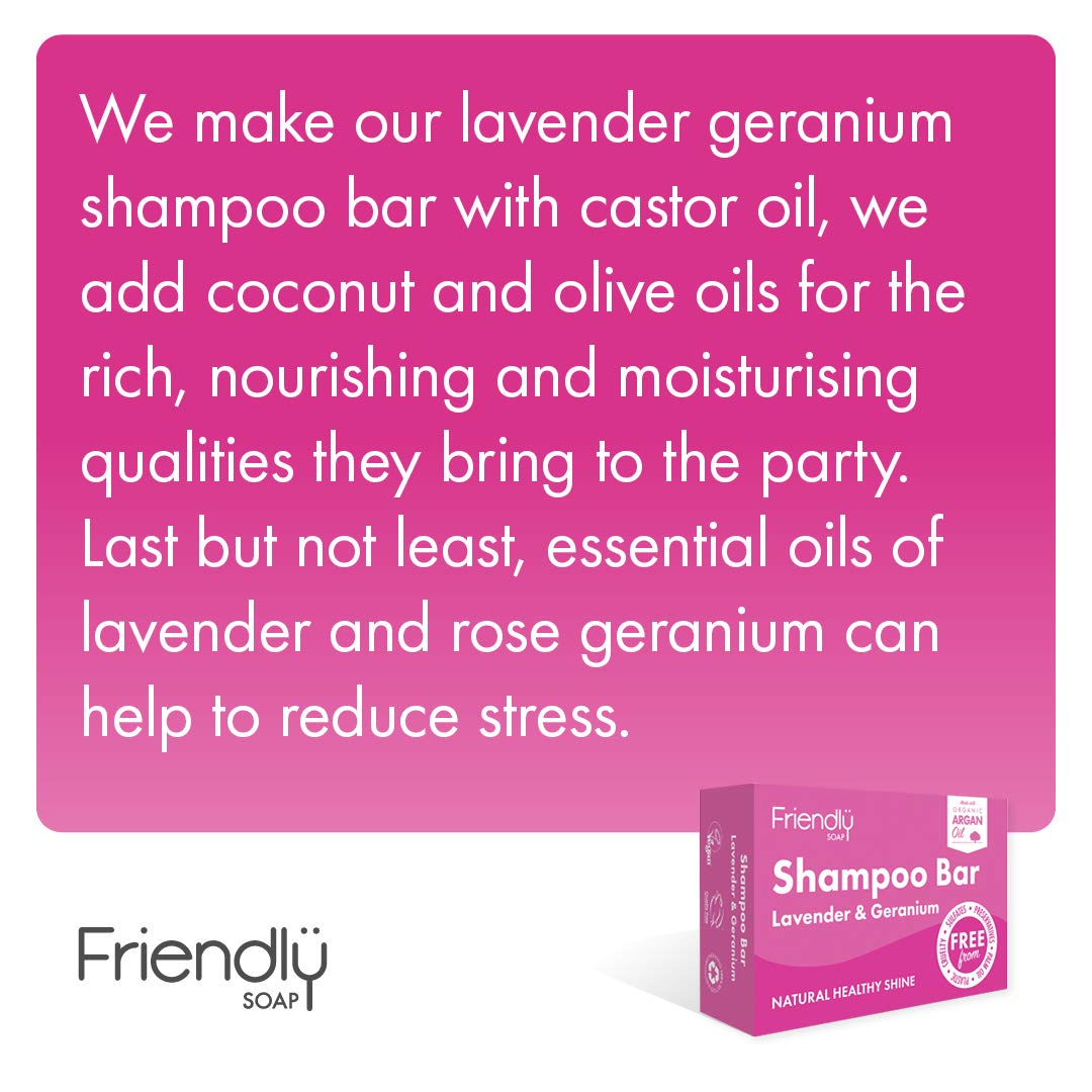 FRIENDLY SOAP Lavender Geranium Natural Shampoo Bar, 95 GR