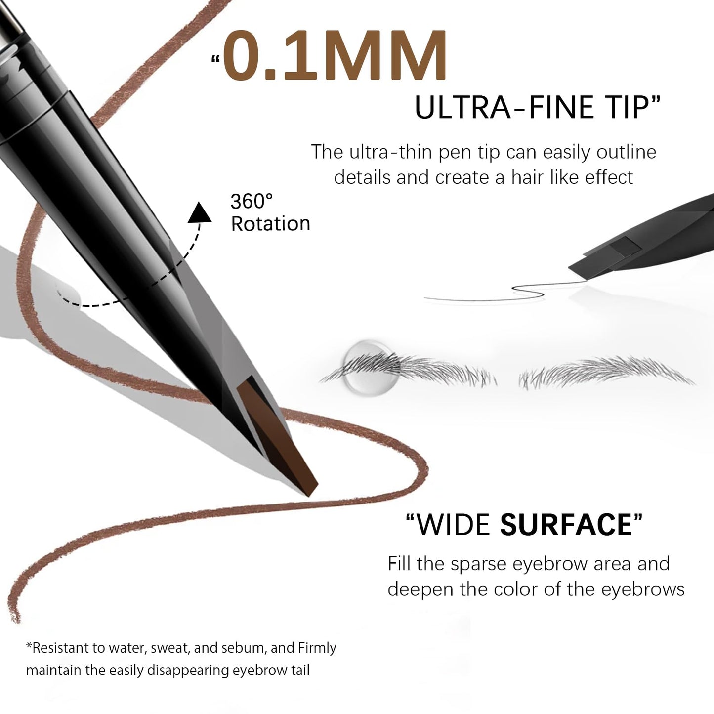 MAVENI Browcharm Microblading Eyebrow Pencil for Women,0.1mm Ultra-Fine Mechanical Pencil,Makeup Brow Definer Waterproof,Draws Tiny Brow Hairs…