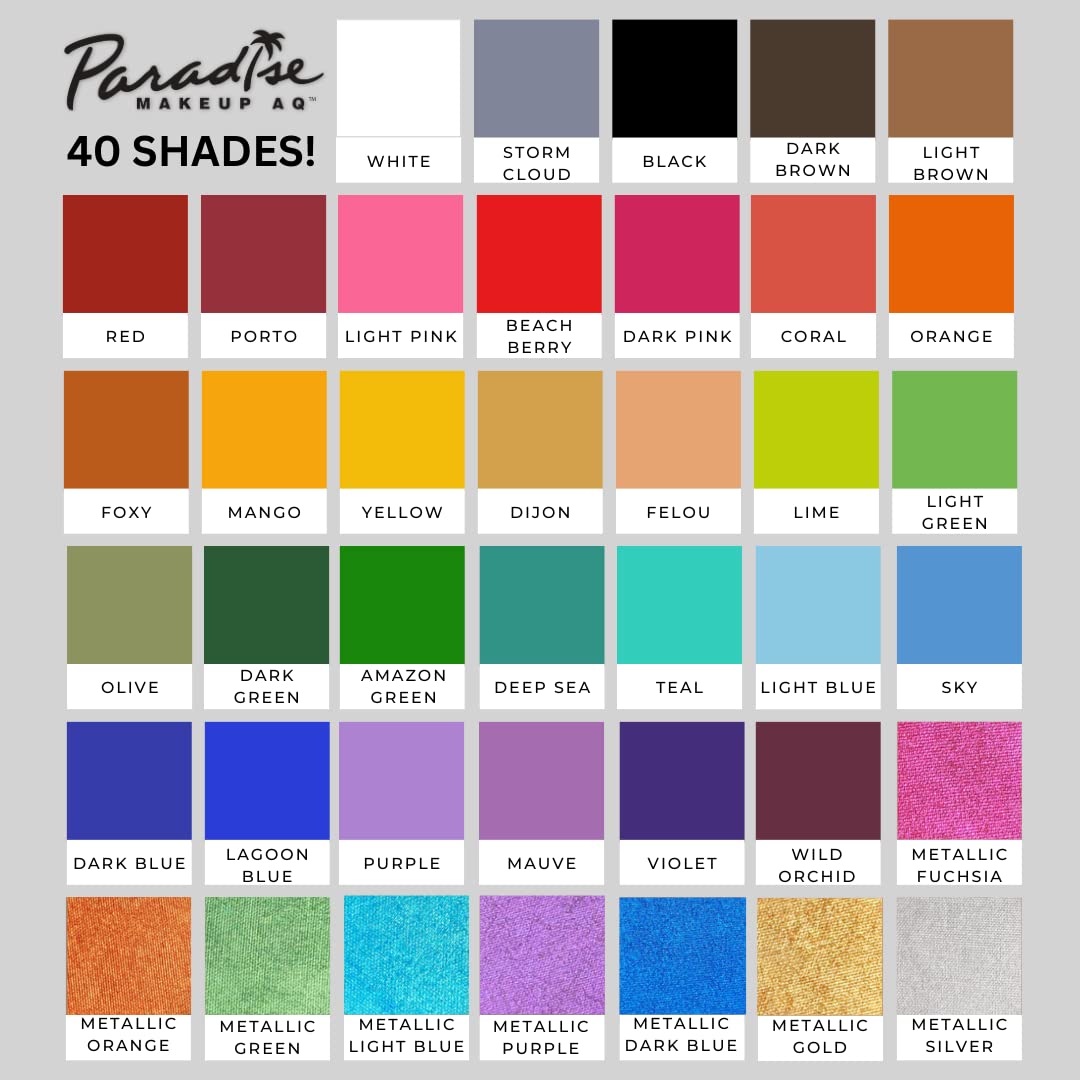 Mehron Paradise FX Metallics - Metallic Silver 1.4 oz | Professional Water Activated Shimmering Metallic Paint for Raves, Costumes, Special Effects