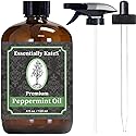 Peppermint Essential Oil 4 oz. with Huge Glass Bottle, Glass Dropper, and Sprayer. Detailed User's Guide E-Book. Skin Care, Garden Care, and Hair