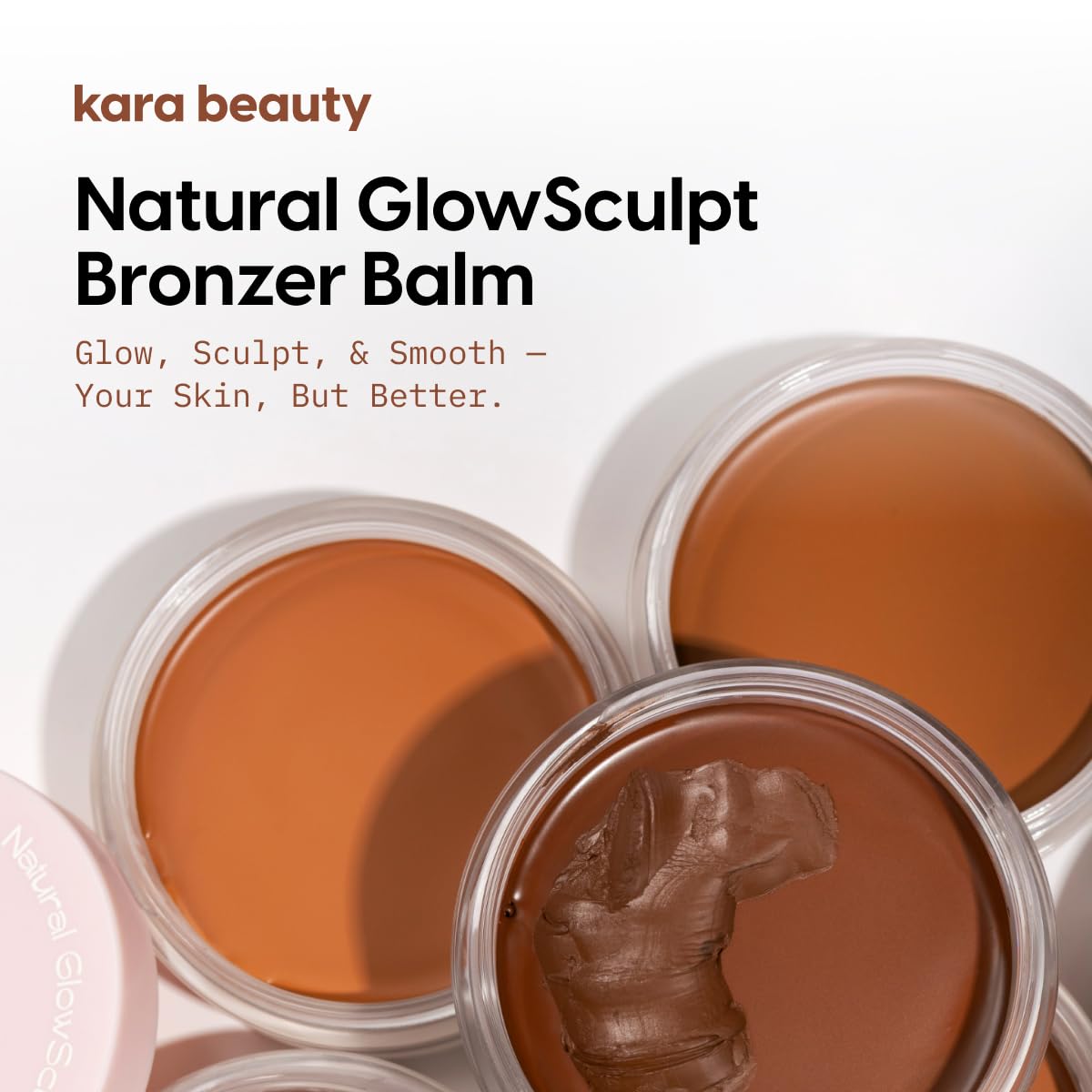 Kara Beauty Natural Glow Sculpt Bronzer Balm with Creamy Buildable Coverage, Hydrating Face Balm with Vitamin E, Lightweight Cream Bronzer for Natural