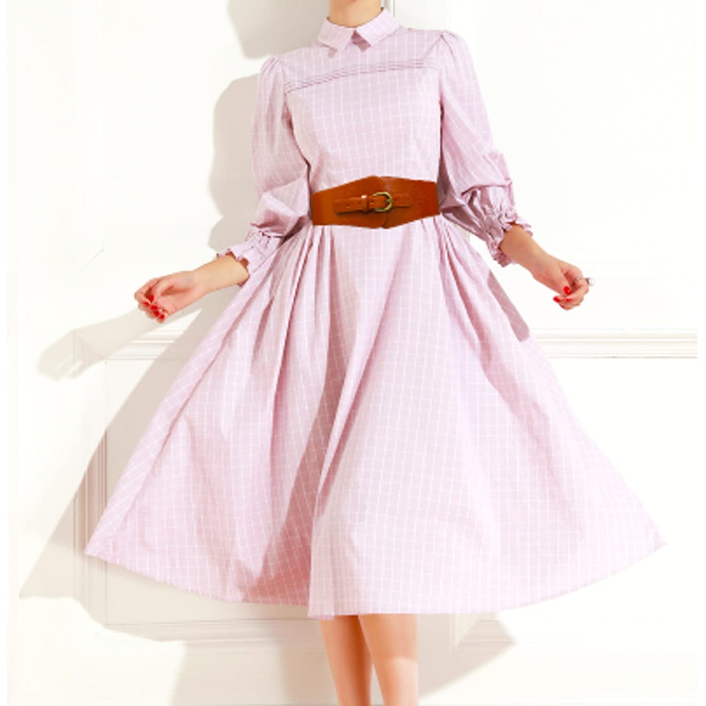 Namzi Women's Brown Leather Corset Belt, Thick Waist Cincher Belt with Adjustable Lacing, Wide Waist Trainer for Body Shaping & Dresses