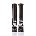 Luxurious Black Lip Gloss - Vibrant Color with Full Coverage and Shiny Finish, Moisturizing Formula Nourishes Lips - 2 Pack - by Splashes & Spills
