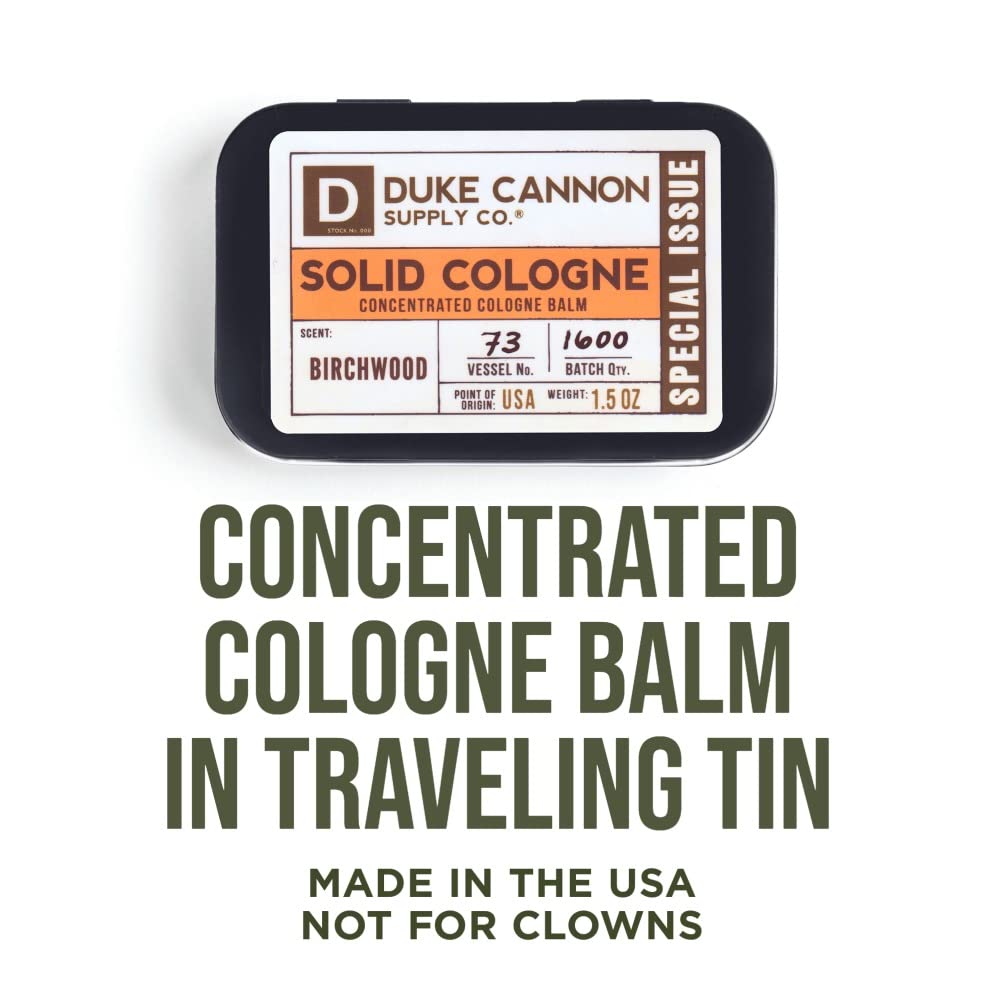 Duke Cannon Supply Co. Solid Cologne - Men's Concentrated Balm, 1.5 oz. (Birchwood)