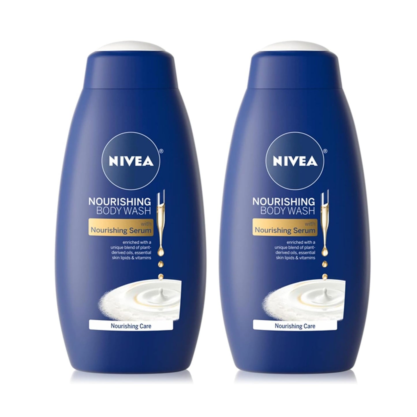 NIVEA Nourishing Care Body Wash with Nourishing Serum, Enriched with a Unique Blend of Plant-Derived Oils, Essential Skin Lipids & Vitamins, 20 Fl Oz