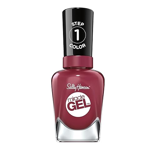 Sally Hansen Miracle Gel Salon Quality Nail Polish | Gel-Like Formula, Two-Step System, No UV Light Needed, Long Lasting | Opaque, Glossy | 496 Beet
