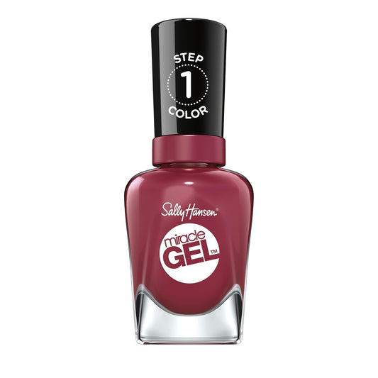 Sally Hansen Miracle Gel Salon Quality Nail Polish | Gel-Like Formula, Two-Step System, No UV Light Needed, Long Lasting | Opaque, Glossy | 496 Beet