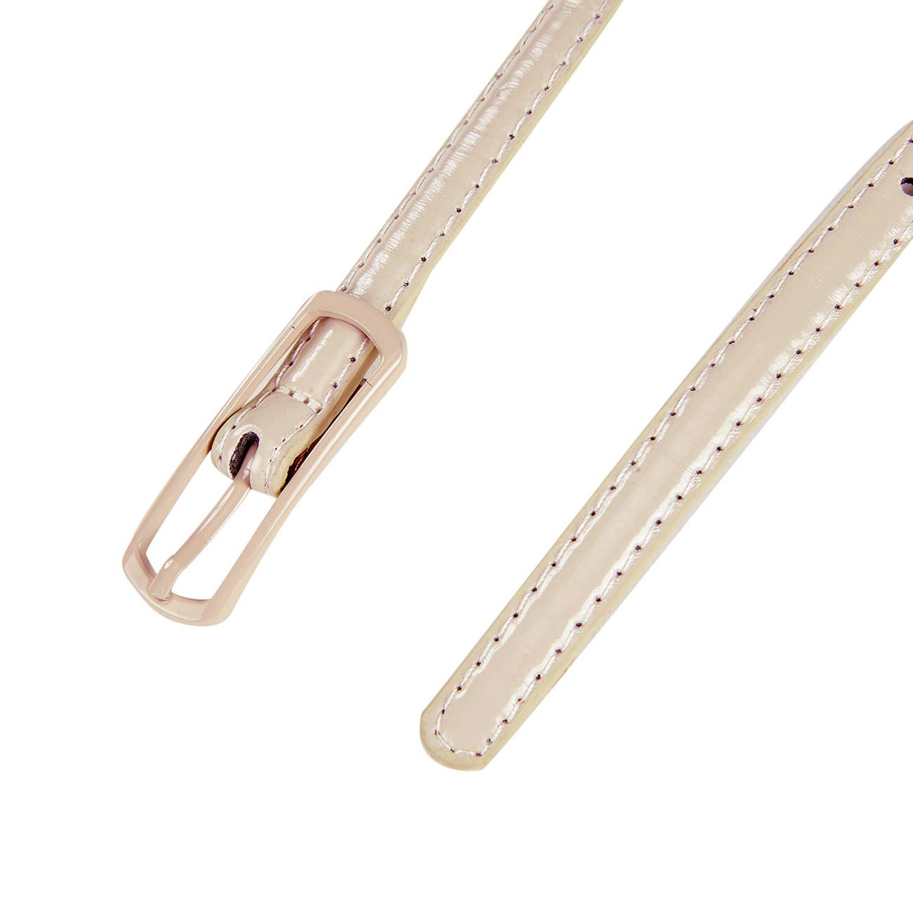 Selighting Womens Faux Leather Skinny Belts for Dresses - Khaki, One Size