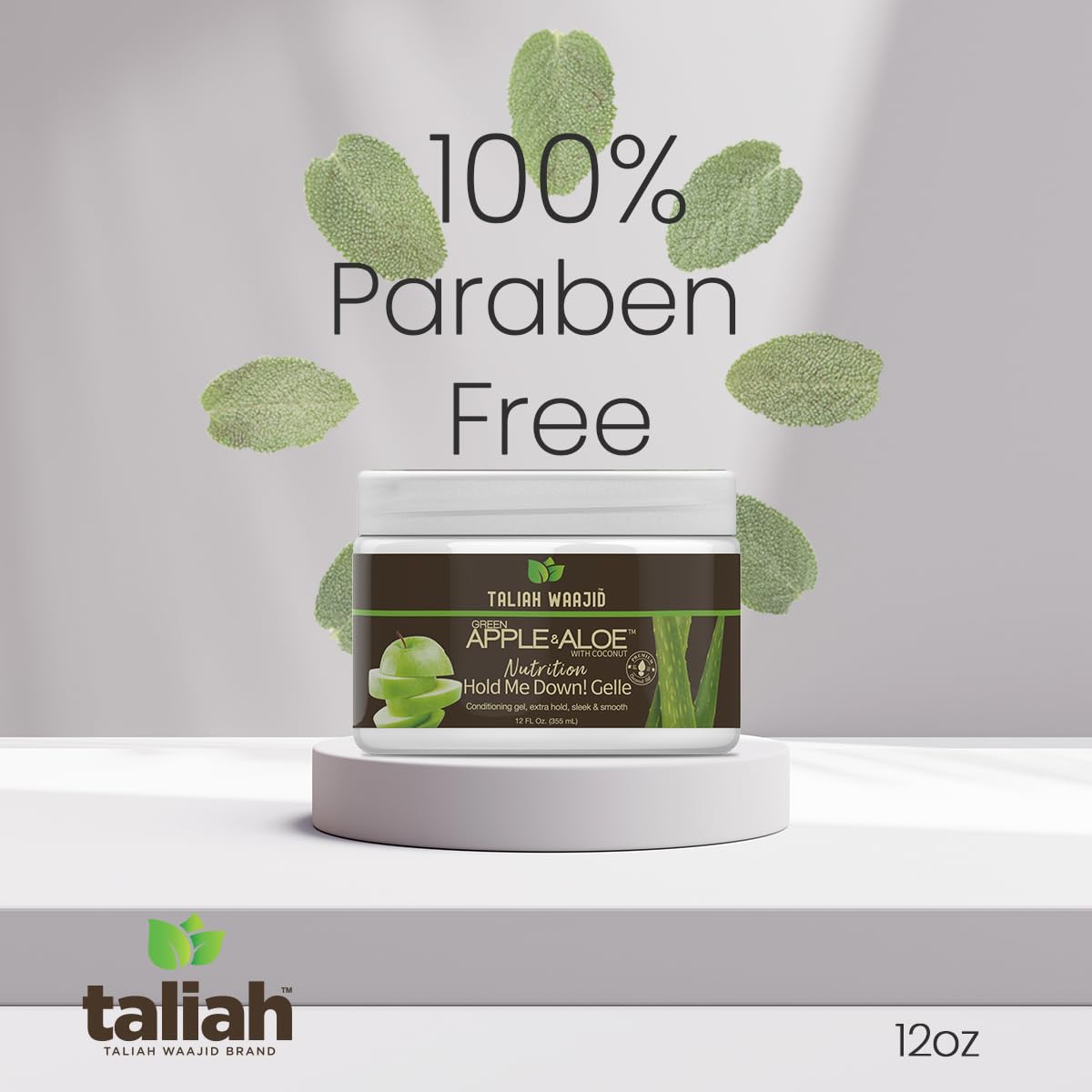 Taliah Waajid Green Apple & Aloe Curl Definer – pH Balanced, Strengthening, Curl Enhancing Cream with Coconut Oil – Paraben Free, 12oz (T124)