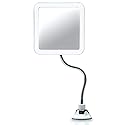 Fancii Flexible Magnifying Mirror 10X with LED Light and Gooseneck, Lighted Travel Makeup Mirror, Lock Suction, Natural Daylight LED, Cordless