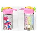 Zak Designs Trolls 2 -Stainless Steel Water Bottle with One Hand Operation Action Lid and Built-in Carrying Loop, Kids Water Bottle with Straw Spout…