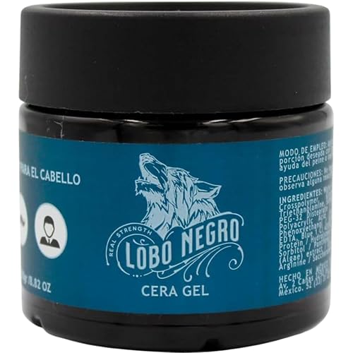 Lobo Negro Cera Gel 8.82 oz - Professional Hair Gel for Men - Long-Lasting Hold and Shine - Ideal Mens Hair Gel for Styling and Control - Non-Greasy