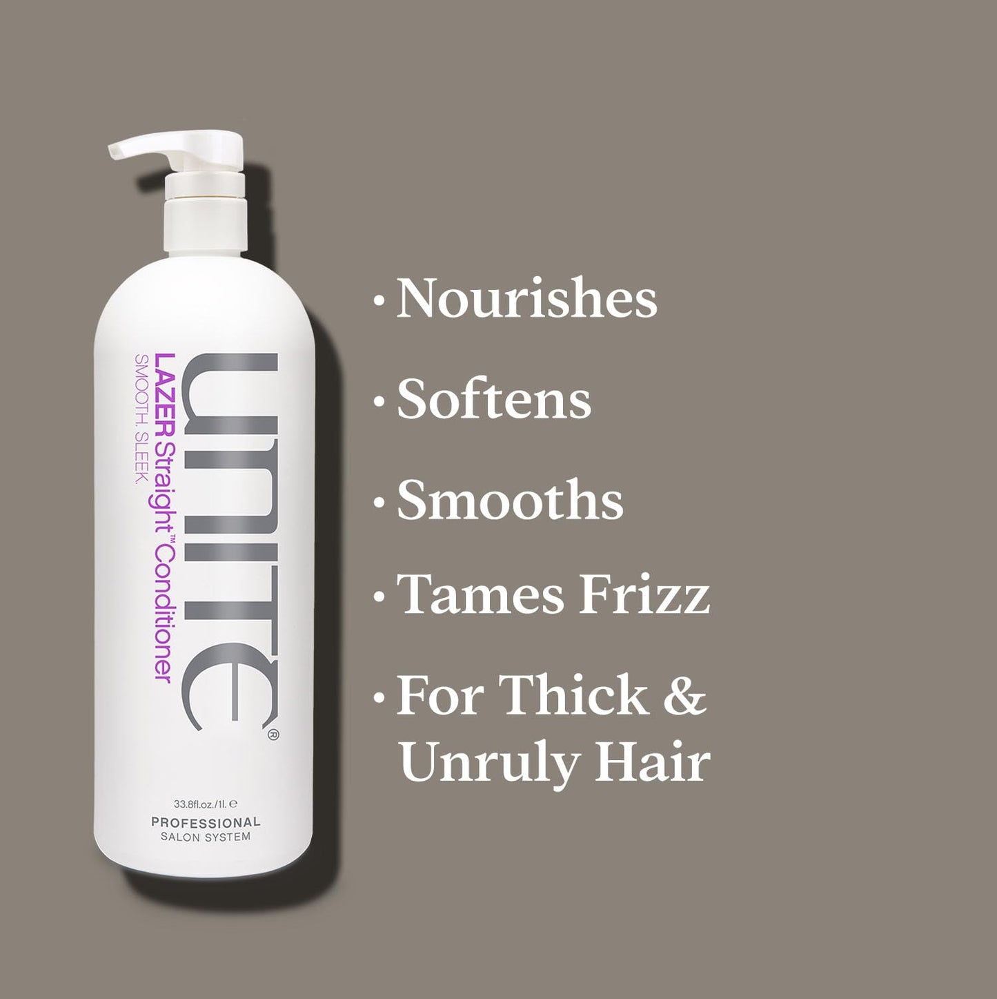 UNITE Hair - LAZER Straight Conditioner - Frizz-Defying & Smoothing Conditioner - Hydrates, Tames, & Adds Shine to Thick, Coarse, or Unruly Hair