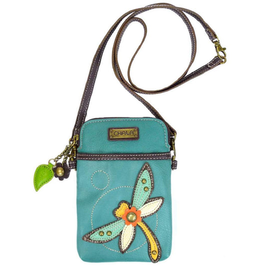 Chala Dragonfly Turquoise Cellphone Crossbody Handbag - Convertable Strap Fashion CHALA