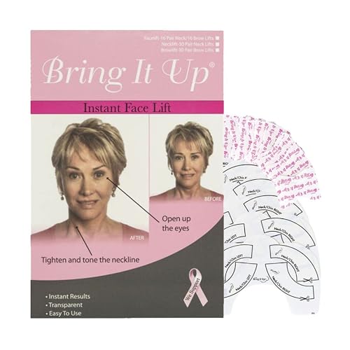 Bring It Up Instant Face Lift Tape Kit: 30-Day Supply, Transparent Neck & Eyebrow Lift Strips, Anti-Wrinkle Stickers, Face Tape Instantly Lifts