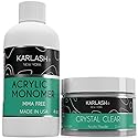 Karlash Professional Polymer Kit Acrylic Powder Crystal Clear 2 oz and Acrylic Liquid Monomer 4 oz for Doing Acrylic Nails, MMA free, Ultra Shine