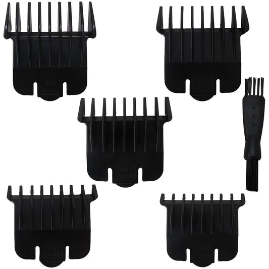 5 Pack Replacement Trimmer Guards 1/32"-3/8" Inch Fit for Andix T Out liner #04710#04521 Blade Snap-on Attachment Combs Set, Black, Updated by Loner Beauty and Personal Care Loner