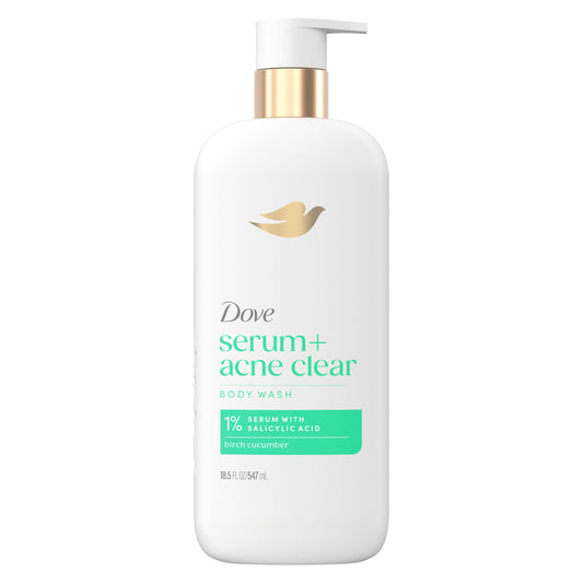 Dove Body Wash Acne Clear Clears & helps prevent acne 1% clearing salicylic acid acne treatment 18.5 Fl oz Beauty & Personal Care Dove