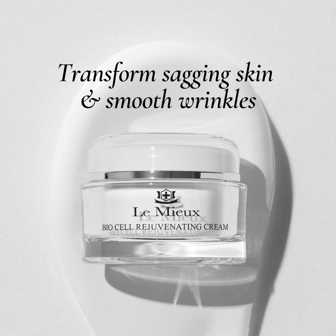 Le Mieux Bio Cell Rejuvenating Cream - Triple Peptide Facial Moisturizer with Hyaluronic Acid, Squalane & Rose Hip, Night & Day Cream for Face & Neck