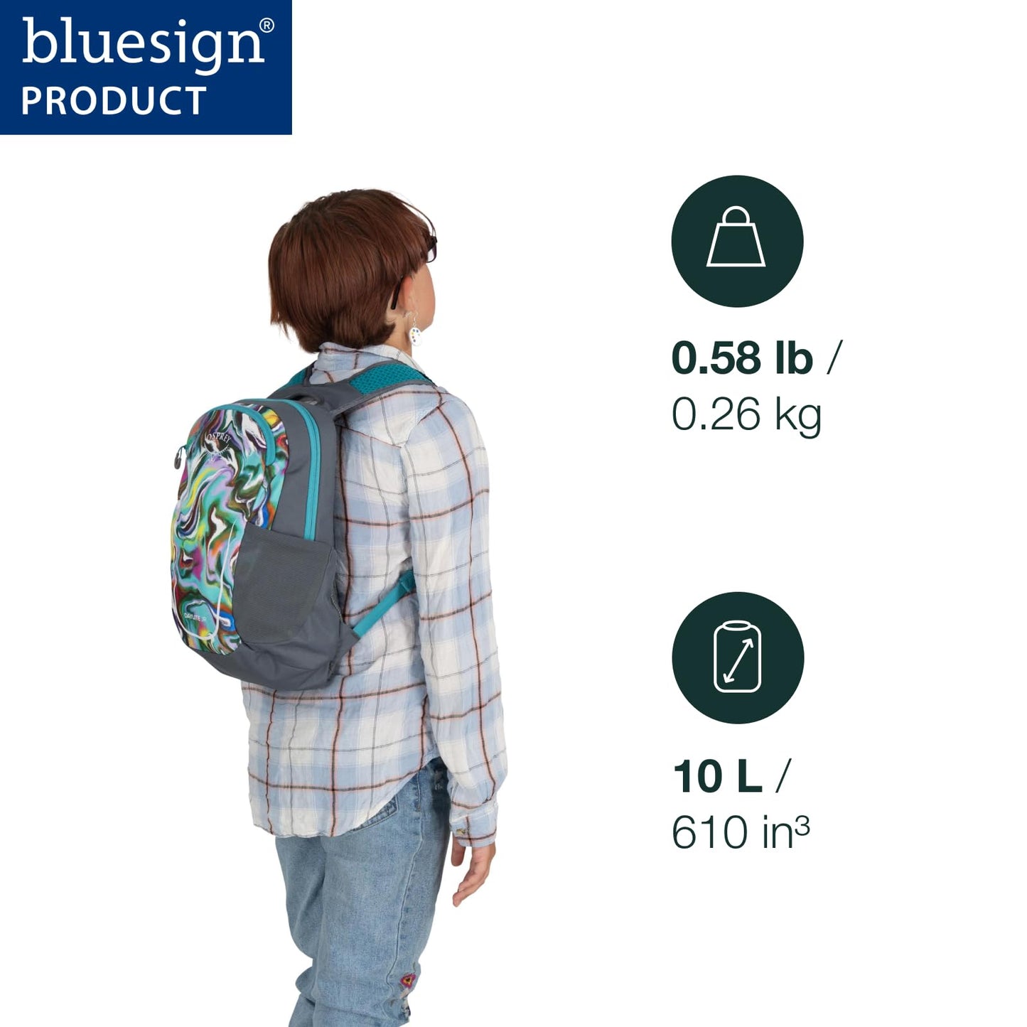 Osprey Daylite Jr. Kids' Commuter Backpack, Black/Lemongrass