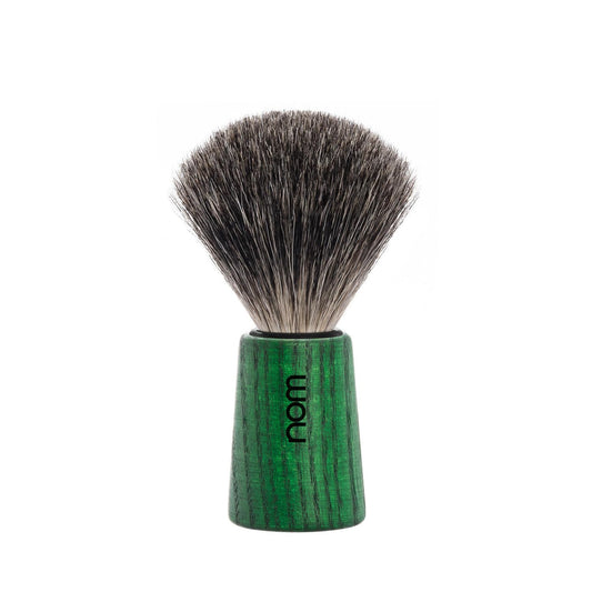 NOM Theo Shaving Brush - Pure Badger Shave Brush for Shaving soaps and creams - Exfoliating Shaving Brush - Green Ash handle Beauty and Personal Care MÜHLE