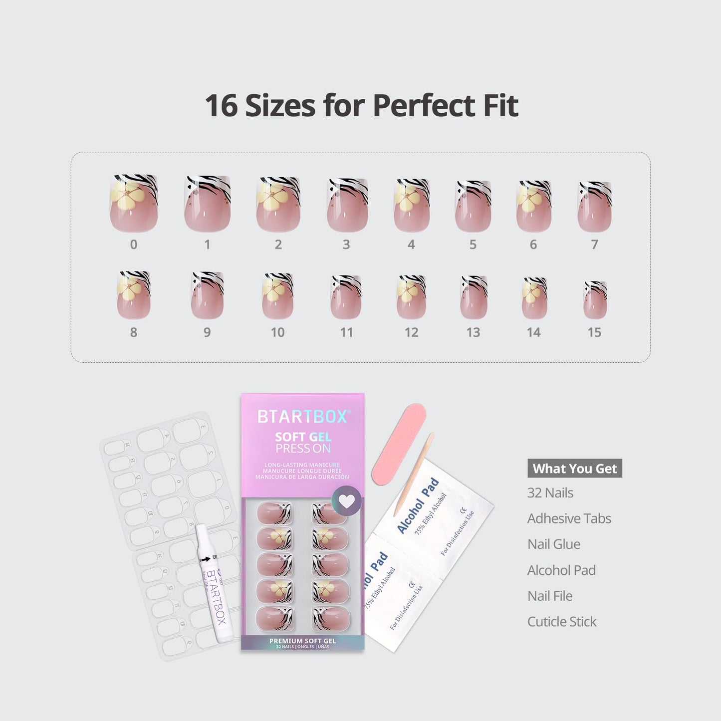 BTArtbox Press On Nails, Shy Metal, Short Almond, Pink Blush, 32Ct Beauty and Personal Care BTArtbox