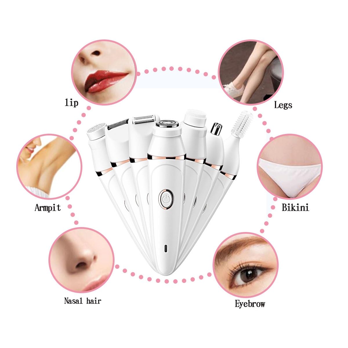RIEONA Hair Removal for Face - Pluxyepil Pro 3.0, 7 in 1 Rechargeable Epilating and Cleansing Brush, Women Face Epilator for Women Enjoy Smooth Face Beauty and Personal Care RIEONA