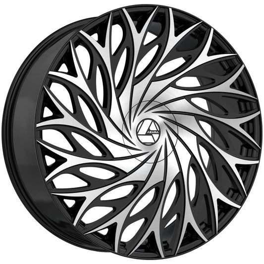 Azara AZA-525 20x8.5 5x108 5x114.3 +35 Cb 74.1 Gloss Black & Machined Beauty & Personal Care Azara