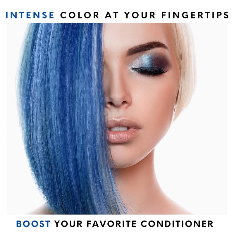 Watercolors Base Drops, Temporary Hair Dye Color Booster, Cruelty-Free, 4 oz - BLUE