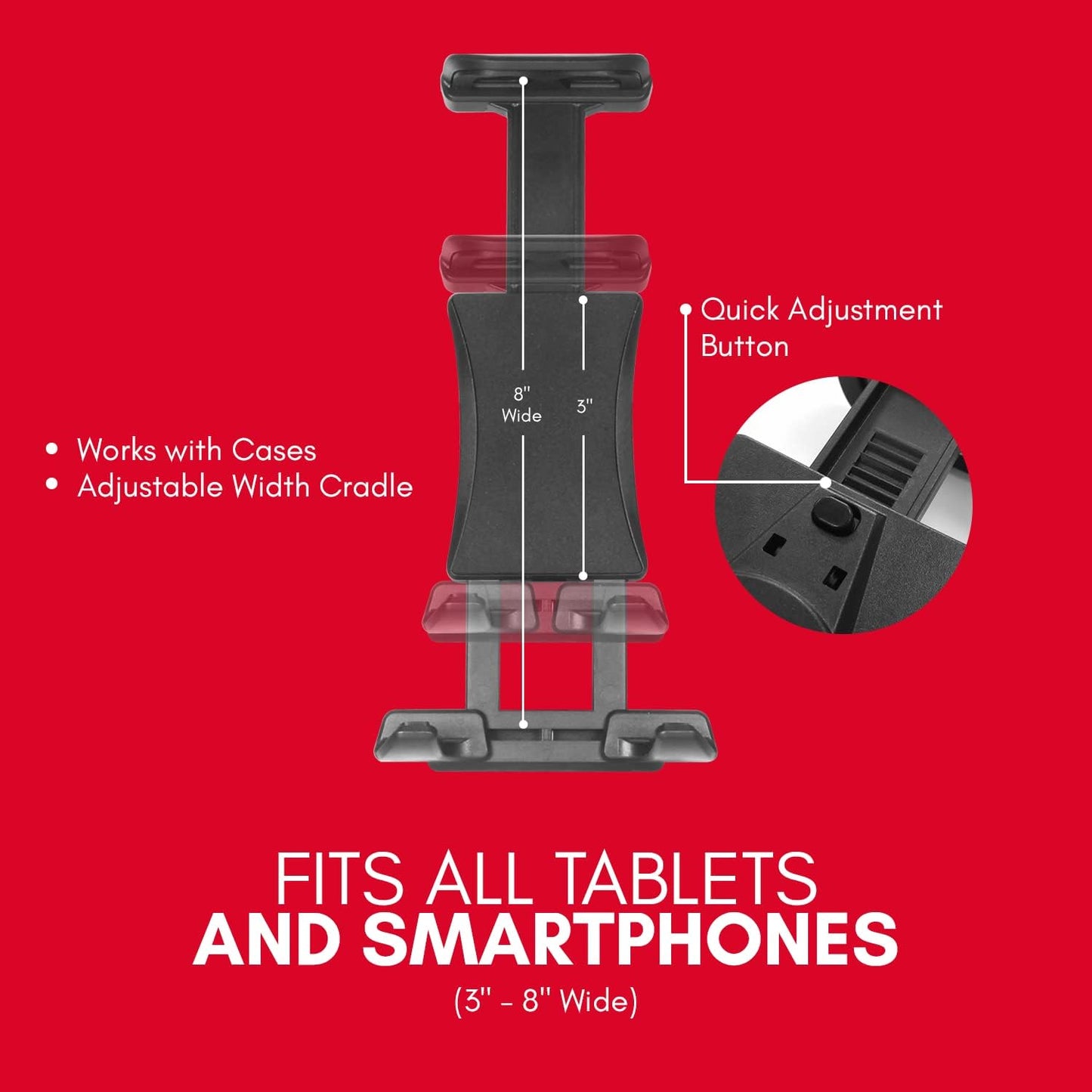 Macally Tablet Holder for Car Headrest | iPad Backseat Mount for Kids | Fits 4.7-11" Devices | Perfect for Long Car Trips