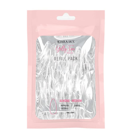 Kiara Sky Gelly Tips Refill Packs - Soak Off Soft Gels - Almond Shape (Medium Length) (Sizes 0, 1, 2) Beauty & Personal Care KIARA SKY