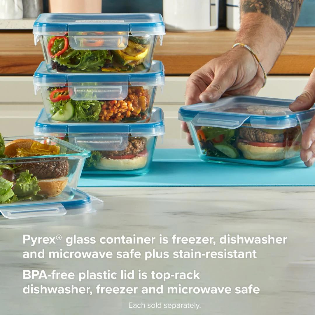 Snapware 4-Cup Total Solution Square Food Storage Container, Glass, Clear (1109304)