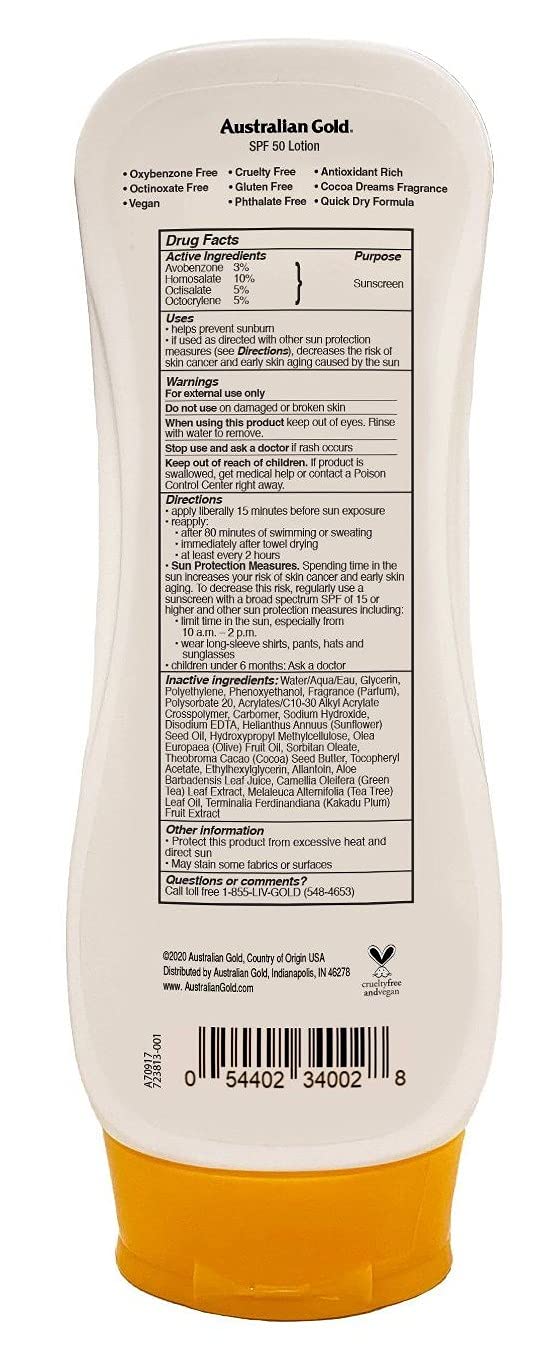 Australian Gold SPF#50 Lotion Ultimate Hydration 8 Ounce (Pack of 3)