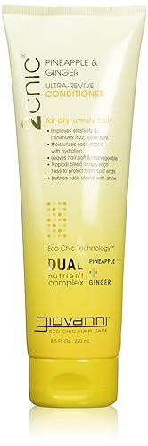 GIOVANNI 2chic Ultra-Revive Conditioner - Moisturizing Conditioner with Pineapple & Ginger, Coconut, Guava, & Aloe Vera Helps Dry Unruly Hair, Paraben