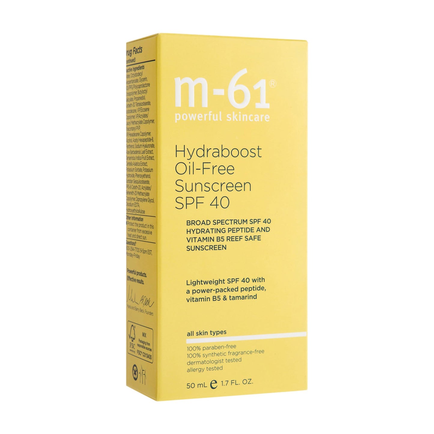 m-61 Hydraboost Oil-Free Sunscreen SPF 40 | Lightweight, Oil-Free SPF 40 With A Power-Packed Peptide, Vitamin B5, Tamarind, 1.7 Fl Oz