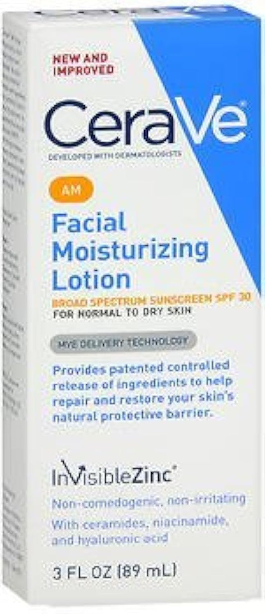 CeraVe Facial Moisturizing Lotion AM 3 oz (Pack of 3)