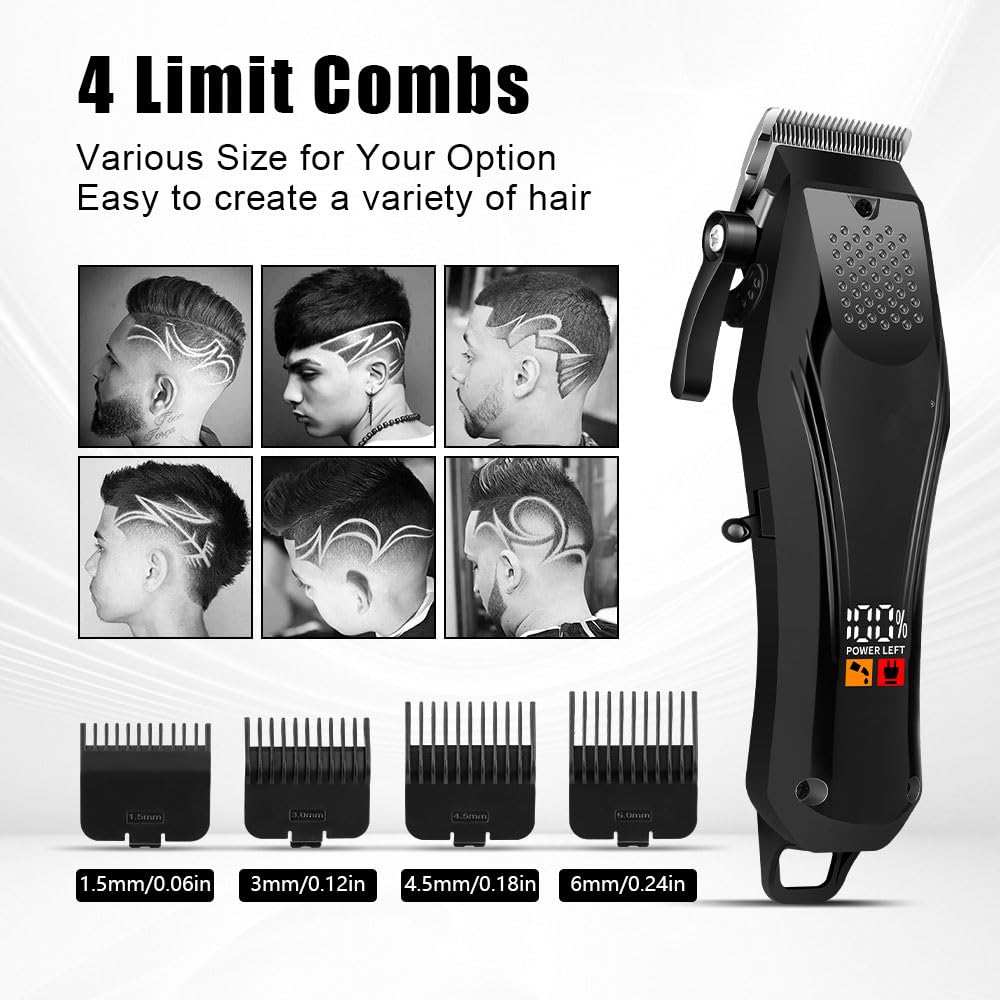 Hair Clippers for Men, Professional Cordless Hair Cutting Kit with LED Display,4 Limit Combs,Super Quite, Perfect for Men Women Barber Kid Beauty and Personal Care QDKVTNDJZ