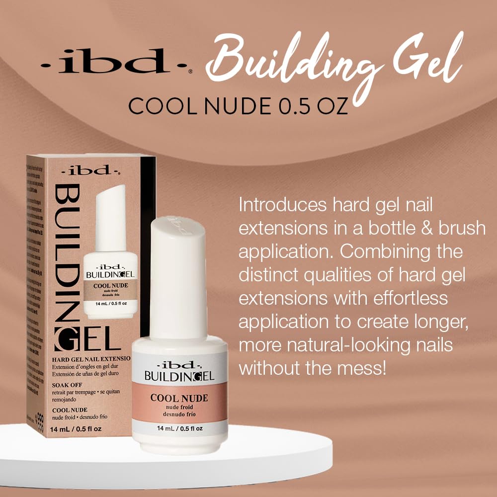 IBD Building Gel, Hard Gel Nail Extension, Cool Nude, Soak-Off, Nail Builder Strengthener, 0.5 fl oz Beauty & Personal Care IBD