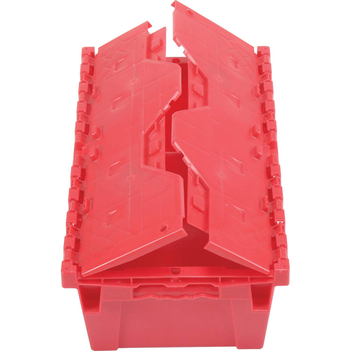 Global Industrial Distribution Container With Hinged Lid 19-5/8x11-7/8x7 Red