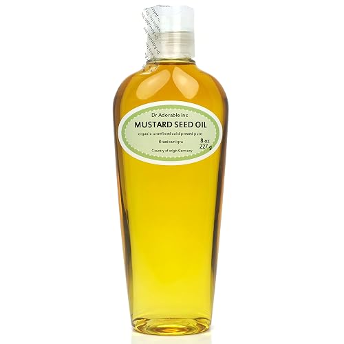 Dr Adorable - 8 oz - Mustard Seed Oil - Unrefined 100% Pure Natural Premium Organic Cold Pressed