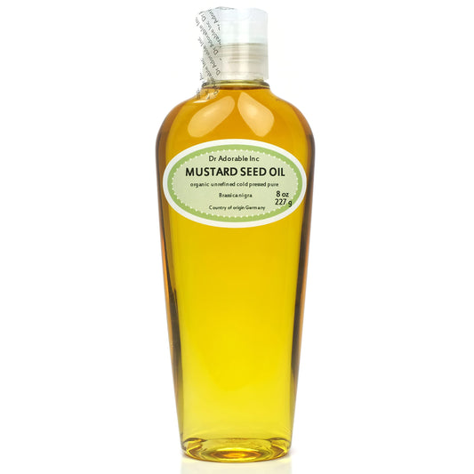 Dr Adorable - 8 oz - Mustard Seed Oil - Unrefined 100% Pure Natural Premium Organic Cold Pressed