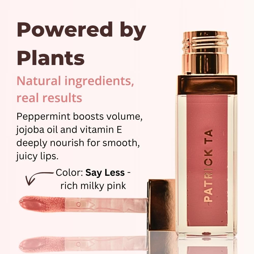 PATRICK TA Major Volume Plumping Lip Gloss - Say Less - Rich Milky Pink, Superficial