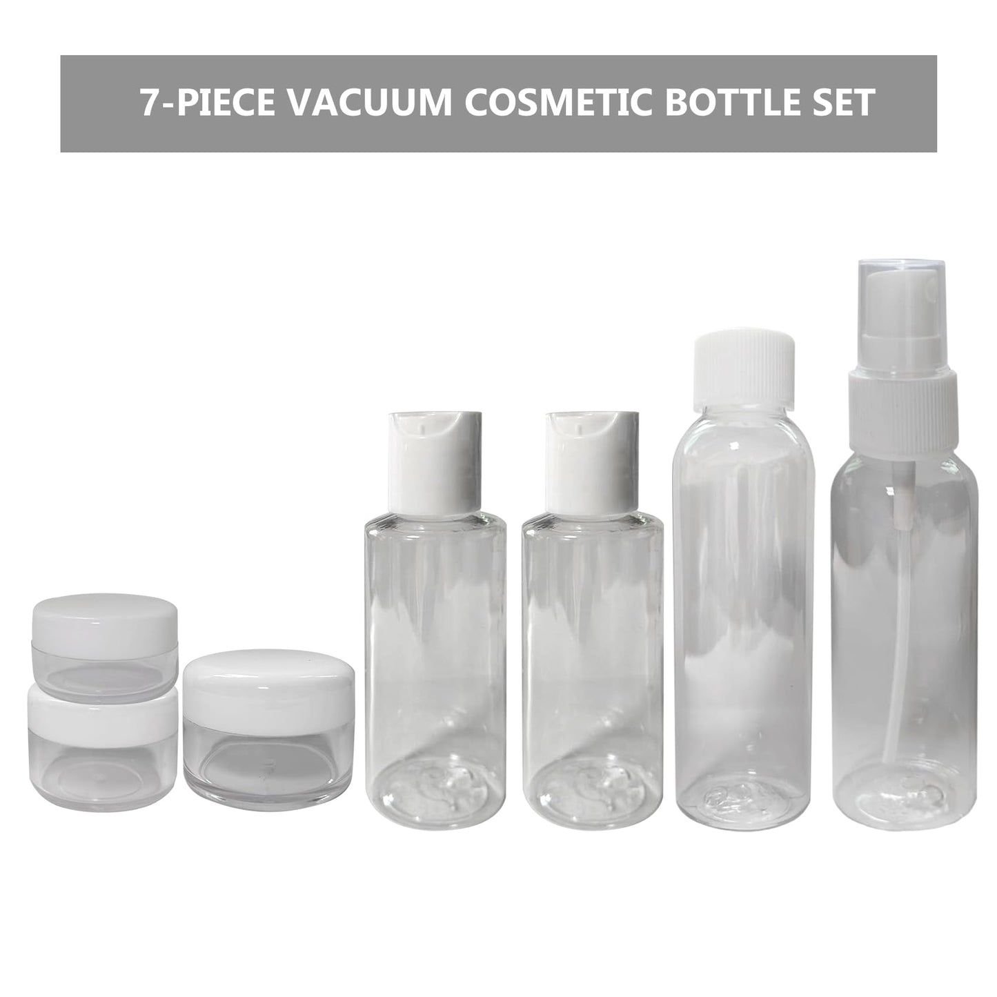 Soft 'N Style Empty Travel Size Bottles Set Plastic Travel Size Empty Bottles, Set of 7 Refillable Cosmetic Container Toiletry Bottles Set or Lotion