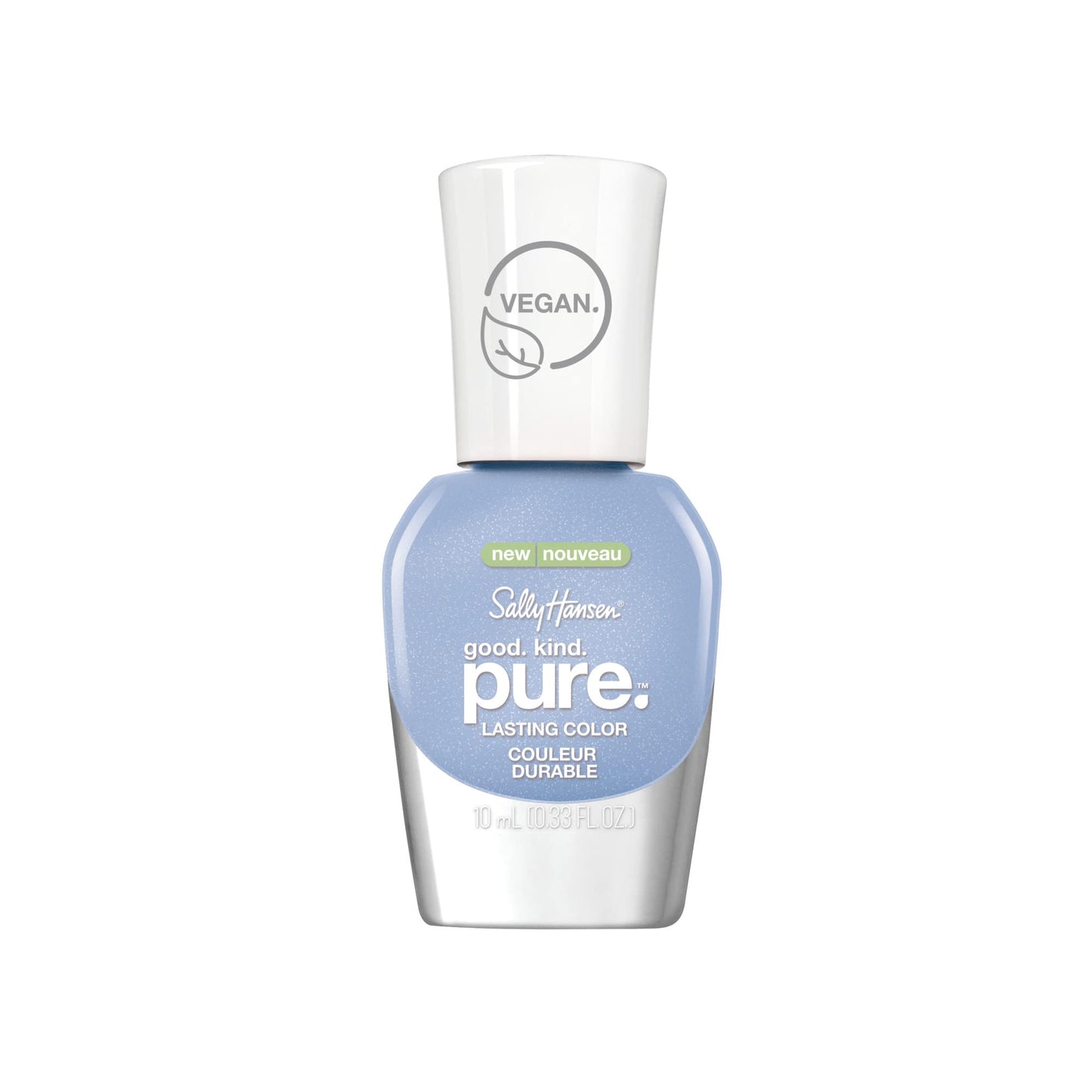 Sally Hansen Good. Kind. Pure. Nail Polish | Plant-Based, Vegan, 16-Free Formula | Opaque, Shiny | 370 Crystal Blue | Light Sky Blue Nail Color