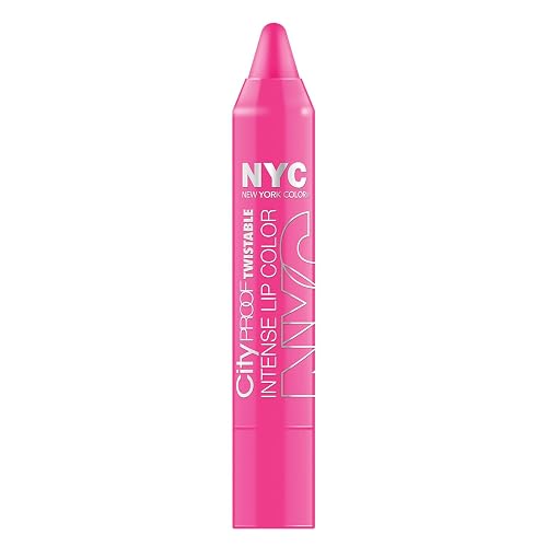 N.Y.C. New York Color City Proof Twistable Intense Lip Color, Fulton St Fuschsia, 0.09 Ounce